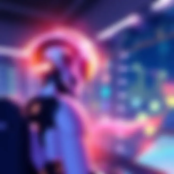 An illustration of a digital assistant helping with ticket management in ServiceNow software