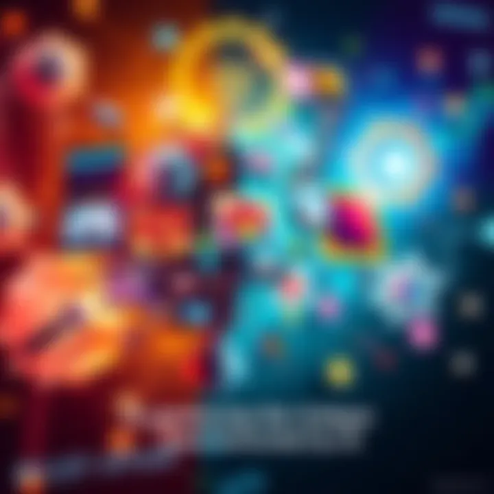 A colorful collage showing various AI-generated art pieces and innovative concepts in technology and science.