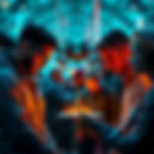 A diverse group of people using technology to express their creativity, showcasing art, music, and writing.