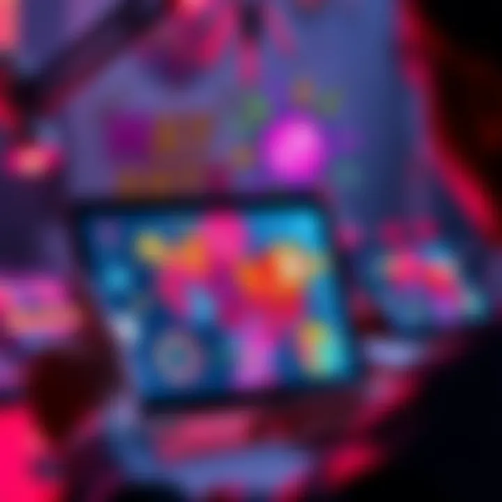 A person using a tablet with an AI app to create art, showcasing collaboration between technology and human creativity.
