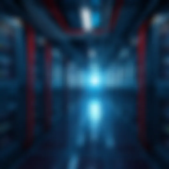 A high-efficiency cooling system in an AI data center, illustrating water usage for temperature control.