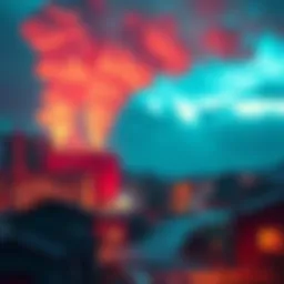 Pollution from AI Data Centers AI data center emitting smoke near a residential area, illustrating pollution impact on local communities