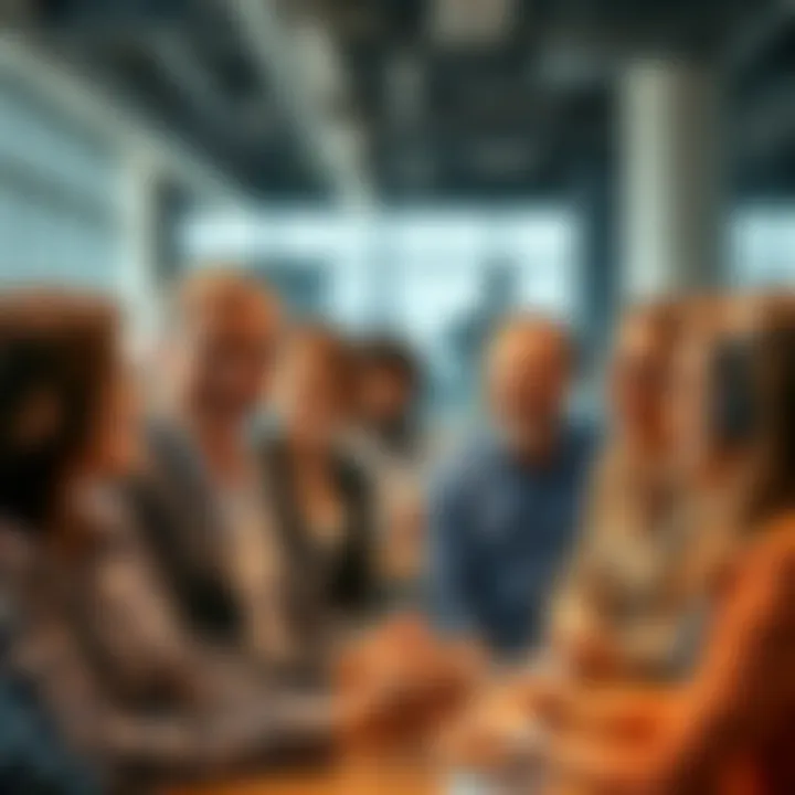 A group of diverse people discussing the impact of AI technology, showing contrasting emotions of excitement and concern, in a modern office setting.