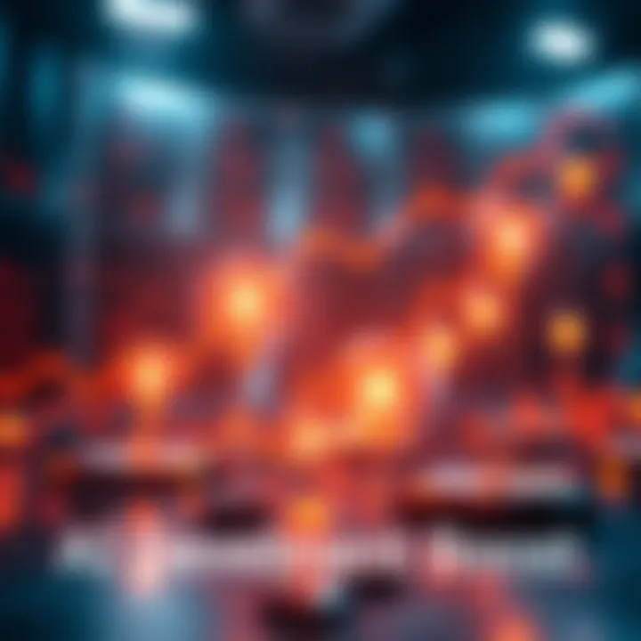 A visual representation of AI growth with graphs and lightbulbs indicating innovation and progress.