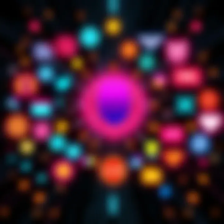 A futuristic graphic showing artificial intelligence icons surrounded by various meme symbols, illustrating the connection between meme culture and AI evolution.