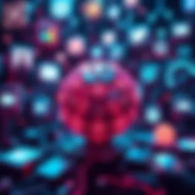 Various icons representing forums, newsletters, and social media related to artificial intelligence updates