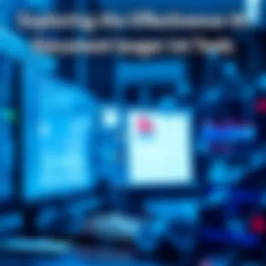 A person using a computer to search through PDF documents with AI software