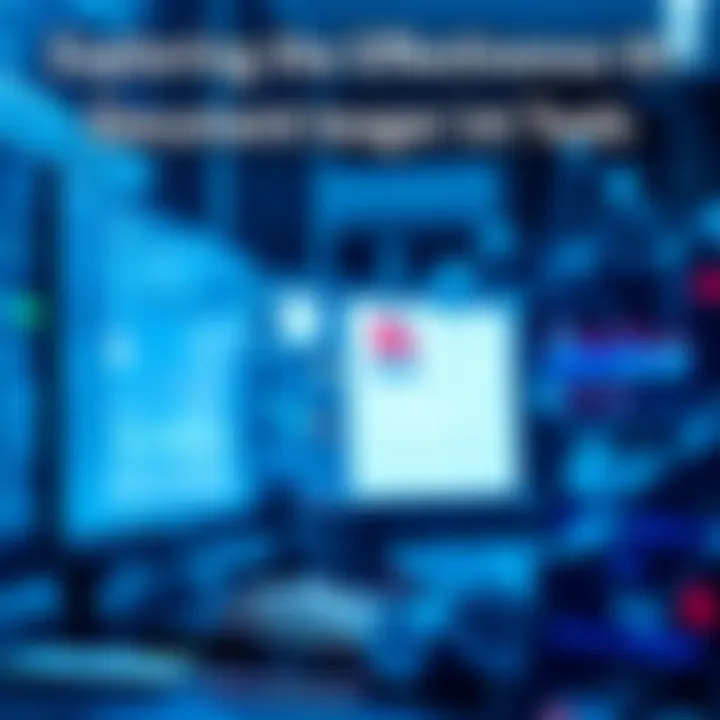 A person using a computer to search through PDF documents with AI software