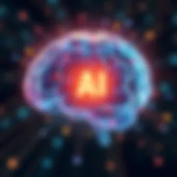 Illustration of a brain with digital elements representing AI technology stimulating dopamine release, highlighting mental health benefits.