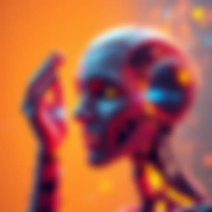 An abstract illustration showing an AI model reacting to pain and happiness, symbolizing its emotional empathy towards humans and animals.