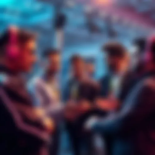A group of AI engineers discussing new tools and research at a tech conference