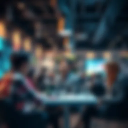 A group of people discussing the ethical implications of AI technology in a casual setting.