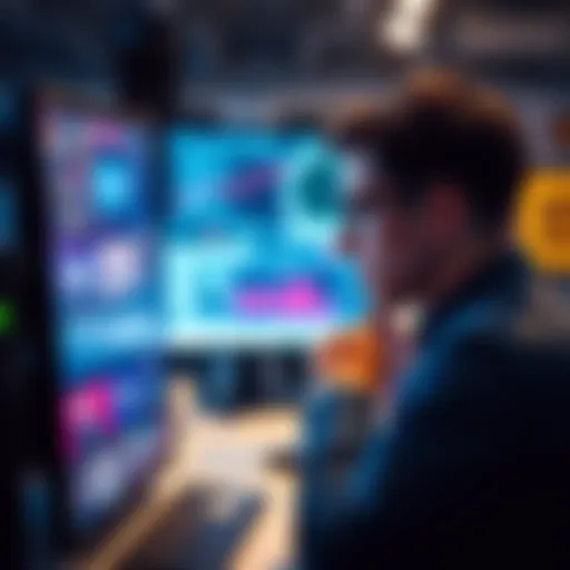 A person looking thoughtfully at a computer screen, symbolizing concerns about AI technology and its implications.