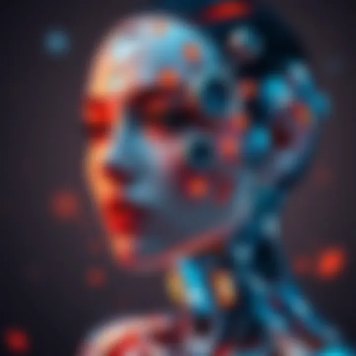 A representation of a futuristic woman with enhanced physical traits, symbolizing the ideal evolution of beauty through AI.