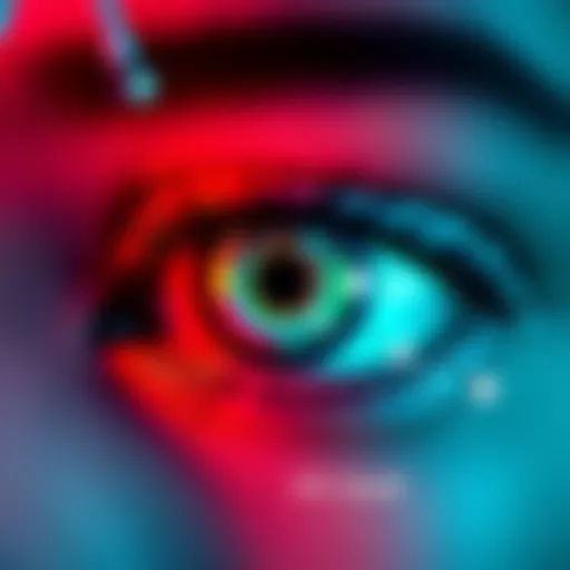 AI Analyzing Eye Color An illustration of artificial intelligence tools analyzing different eye colors with vibrant visuals.