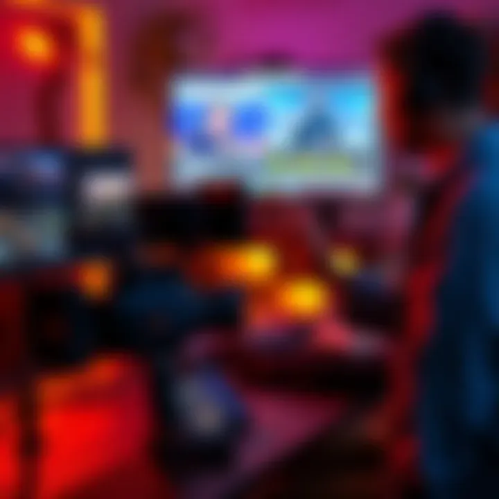 A filmmaker using a computer with AI software to create video content, showing a blend of technology and creativity.