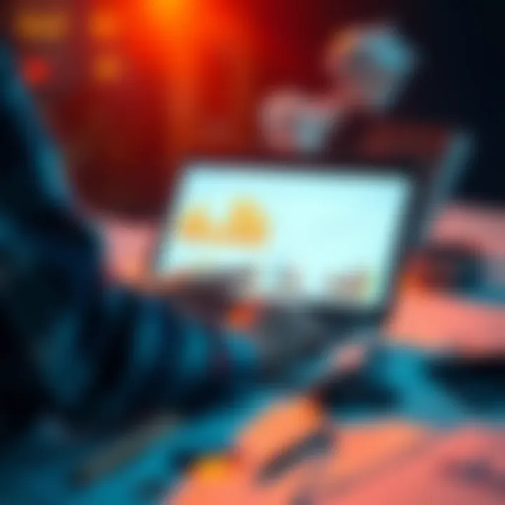 A person analyzing graphs and charts on a laptop, with financial documents scattered around, representing the search for AI tools for financial advice.