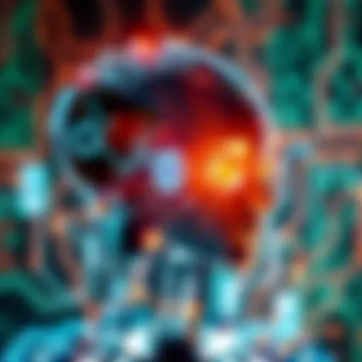 A futuristic representation of artificial intelligence with robotic elements and digital circuits.