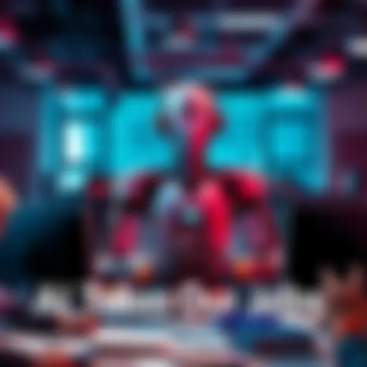 A robot interacting with human workers in an office setting, symbolizing the impact of AI on jobs.