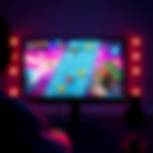 A computer screen showing a browser game created by AI with vibrant graphics and gameplay elements