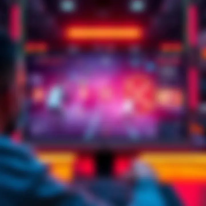 A computer screen showing a game with AI agents detecting bugs and player frustration indicators, representing the future of gaming QA.