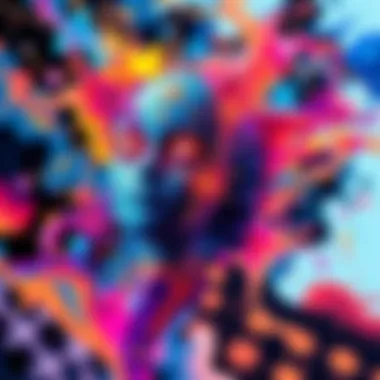 A blend of traditional paintbrush and digital tools, showcasing a vibrant artwork that combines human creativity and AI technology.