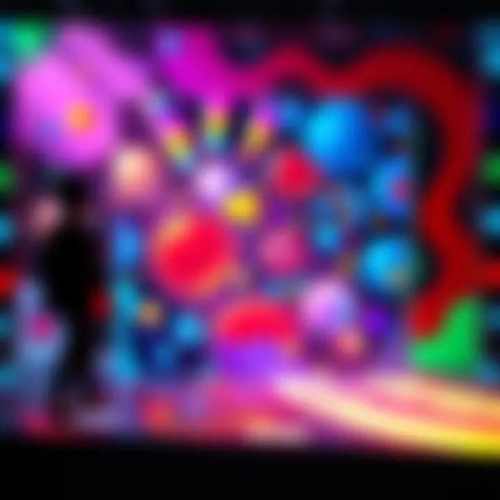 A colorful digital artwork created by AI, showcasing abstract shapes and patterns with mixed reactions from viewers.