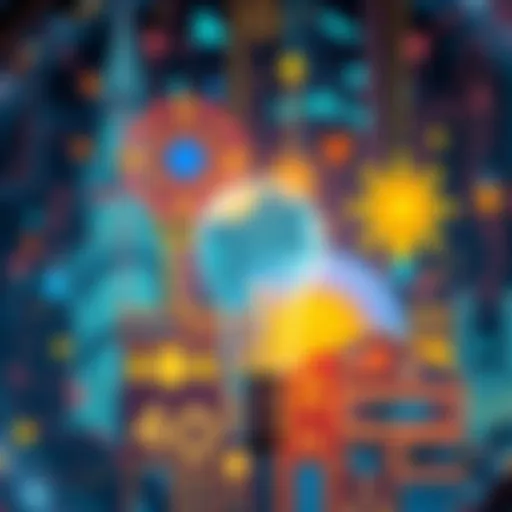 An illustration showing a mix of traditional and AI-generated art styles with a lightbulb symbolizing creativity