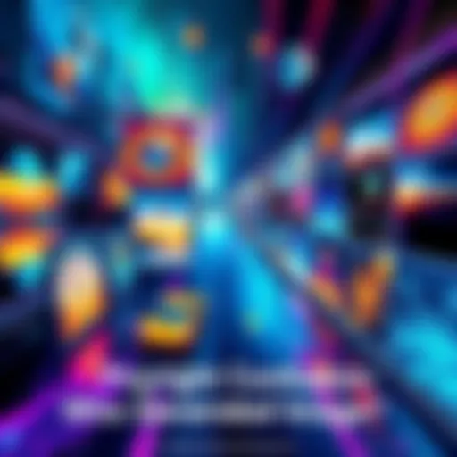 A vibrant digital painting showcasing various AI-generated images representing different art styles and concepts, symbolizing copyright discussions.