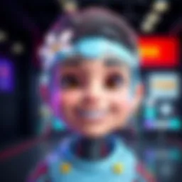 A colorful cartoon character created from a personal photo, showcasing bright features and a friendly expression.