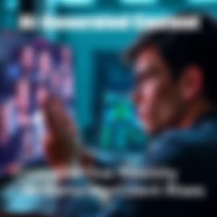 A person looking at a computer screen with realistic AI-generated images, appearing puzzled about the nature of reality.