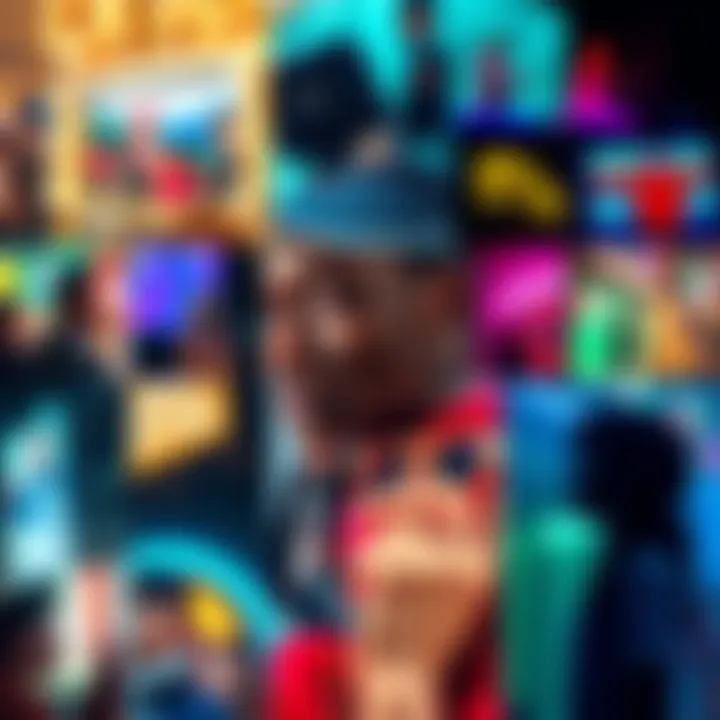 A colorful collage of hyper-realistic AI images used in marketing campaigns showing products and people in vibrant settings