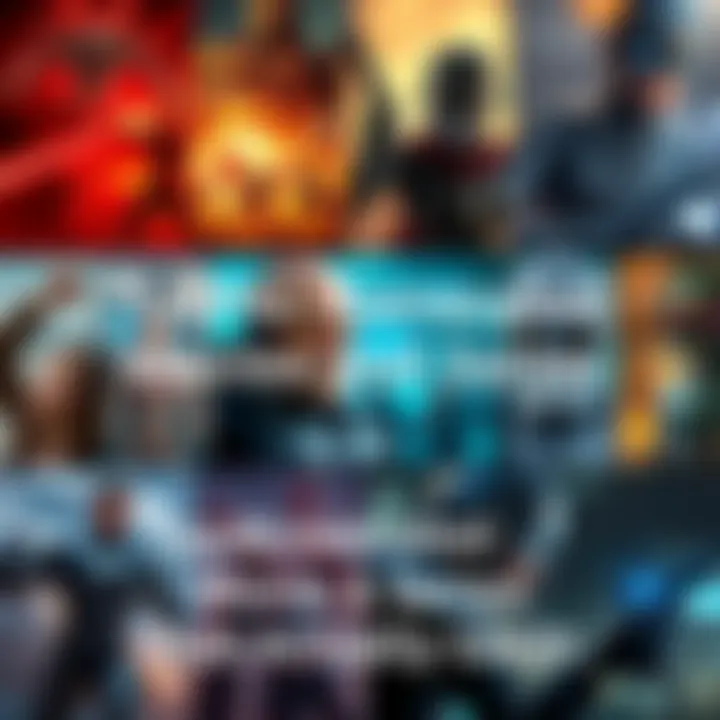A collage of scenes from various AI-generated movies and series featuring exciting characters and dynamic visuals.