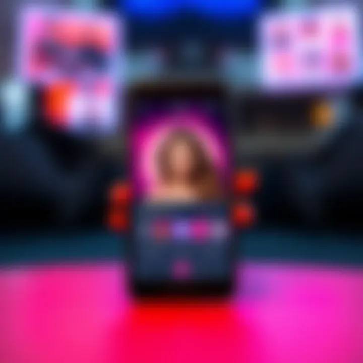 AI Girlfriend App Review A smartphone displaying the DarLink AI girlfriend app interface, showcasing customization options and vibrant visuals.