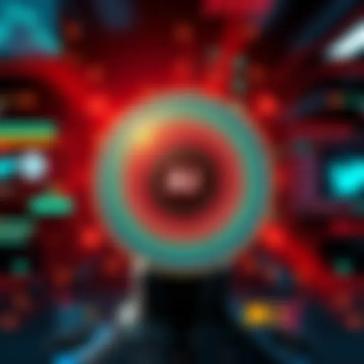 Illustration of an AI interface monitoring social media for hate speech