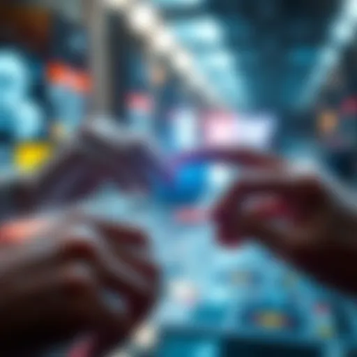 A visual representation of AI and human hands working together to create content, symbolizing collaboration in creativity.