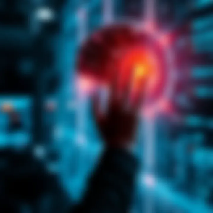 A person interacting with an AI interface, symbolizing the connection between technology and human consciousness.