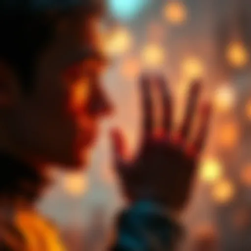 A thoughtful person looking at a robot hand reaching out, symbolizing the complex relationship between humans and AI.