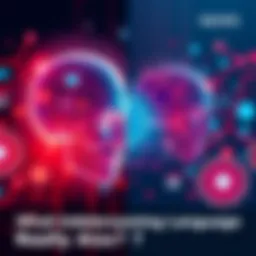 A visual comparison of human learning and AI processing with symbols representing language and thought