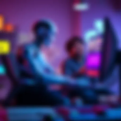 A robot and a human sitting together, creating memes on a computer. The robot appears friendly, while the human is laughing at a meme on the screen.