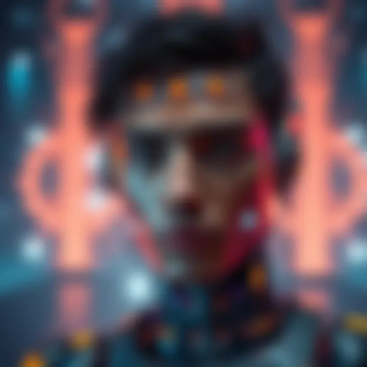 An artist using AI software to create digital images, showcasing the difference in quality between novice and expert-generated visuals.