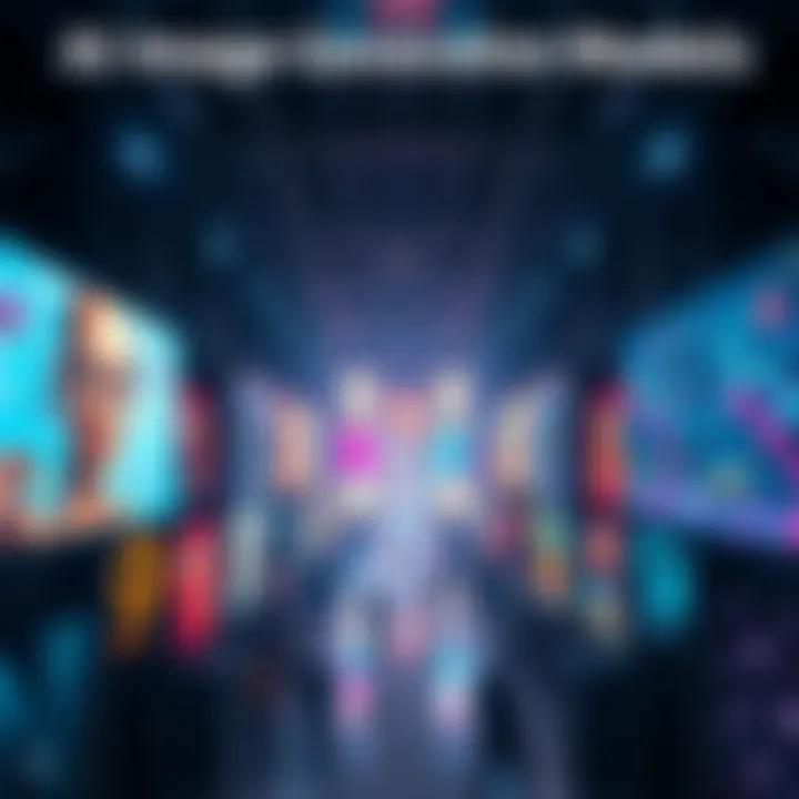 A collection of digital artworks created by various AI image generation models, showcasing vibrant and diverse styles.