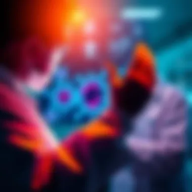 A doctor examines a digital display showing cancer cells with AI technology, highlighting the importance of early detection in healthcare.