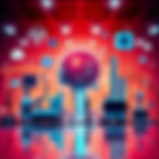 A visual representation of artificial intelligence applications in various sectors such as healthcare, finance, and manufacturing.