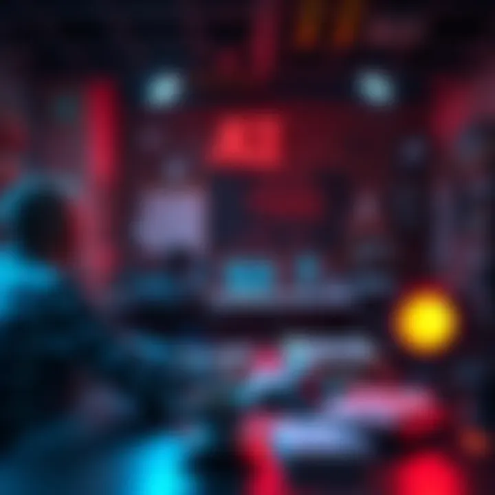 A visual representation of an AI program collaborating with writers in a creative setting for a TV show like Stranger Things.