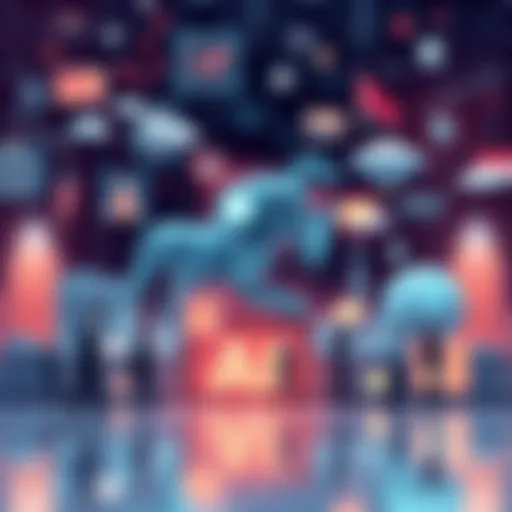 A digital illustration showing AI technology impacting various aspects of life, including politics, society, and daily activities in 2026.