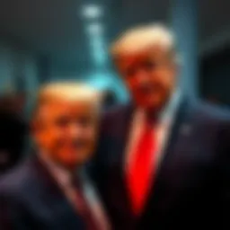 AI influencer with Trump AI influencer posing with Donald Trump in a social media snapshot