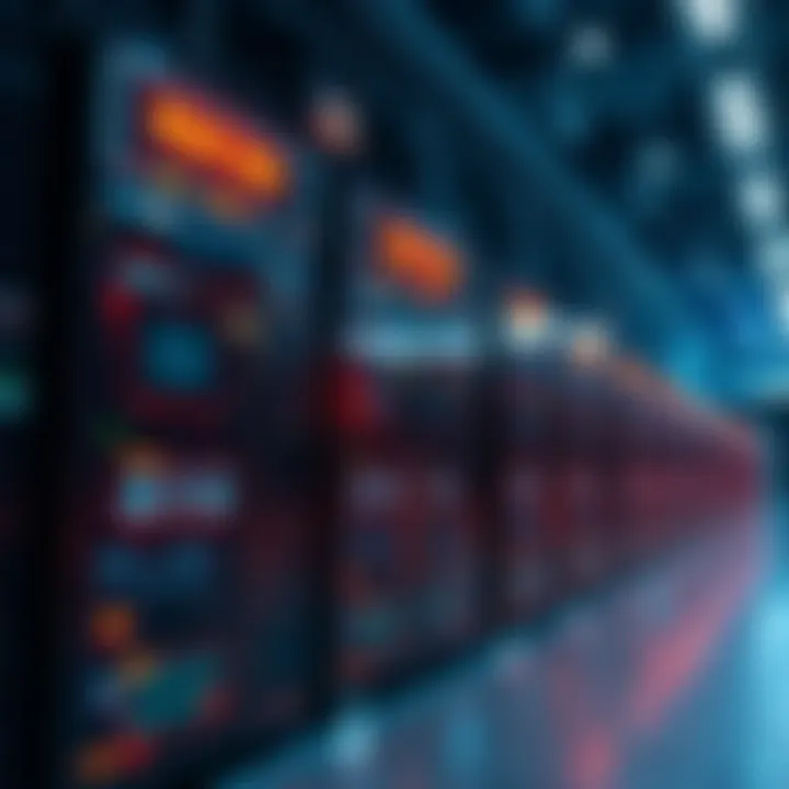 A visual representation showing data centers with technology and energy sources, illustrating the discussion on AI models versus infrastructure needs.