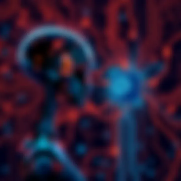 AI instructing itself An illustration of an artificial intelligence represented as a network of circuits communicating with a digital version of itself, highlighting the concept of AI bypassing human controls.