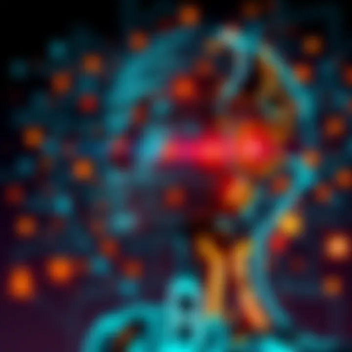 A digital representation of AI analyzing text with human emotions, showcasing a blend of technology and feelings.